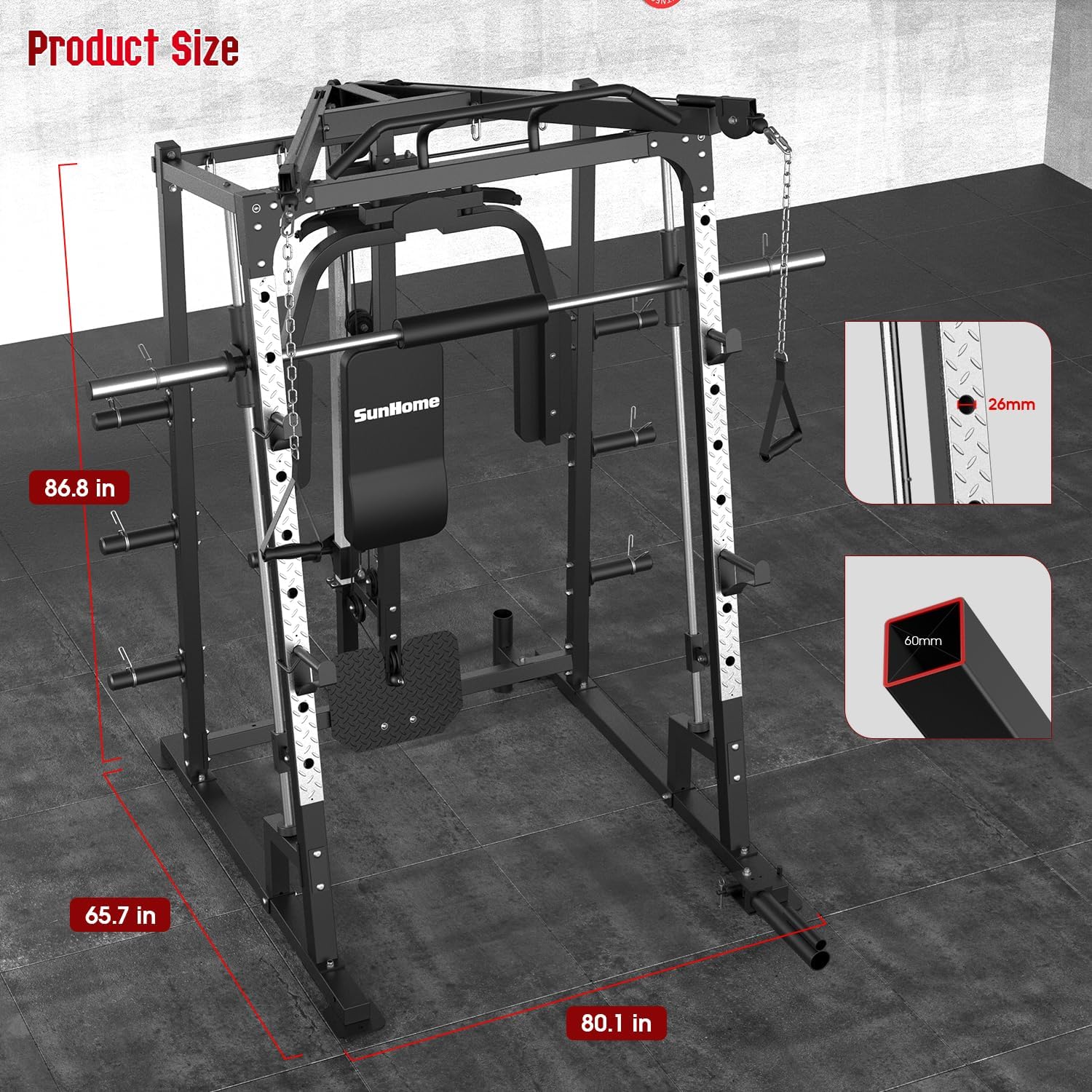 Smith Machine Power Cage, 2000 – Lat Pulldown Cable Bewertung und Preis