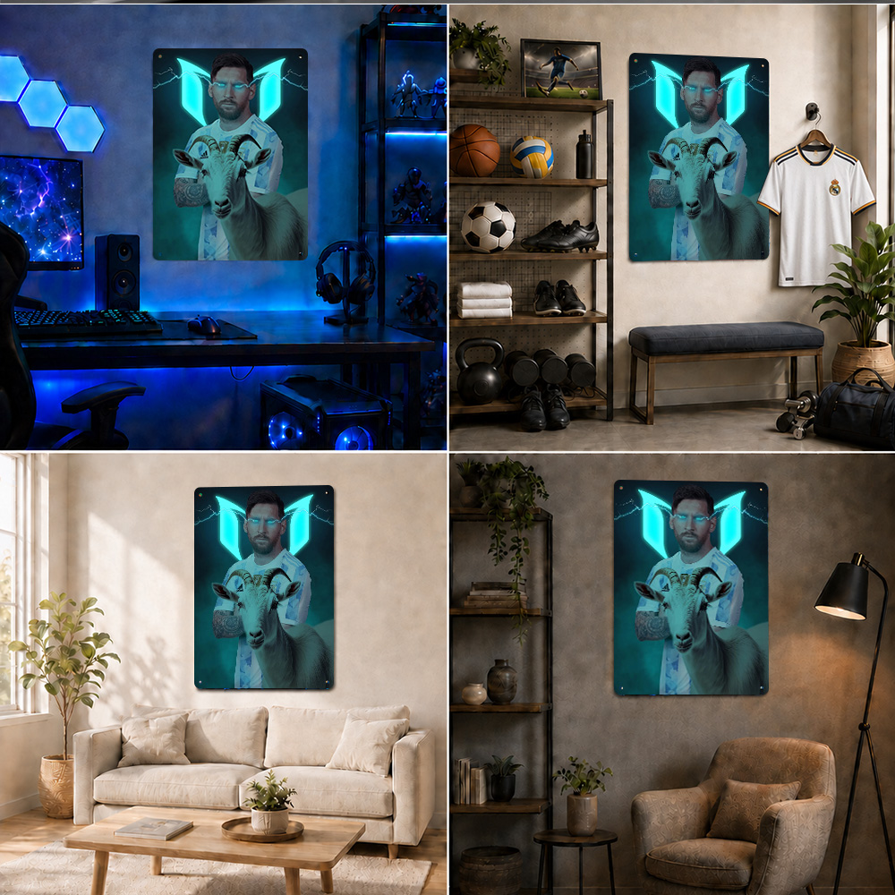 Lionel Messi mit GOAT-Schatten – Home Gym Neon Sign Bewertung und Preis