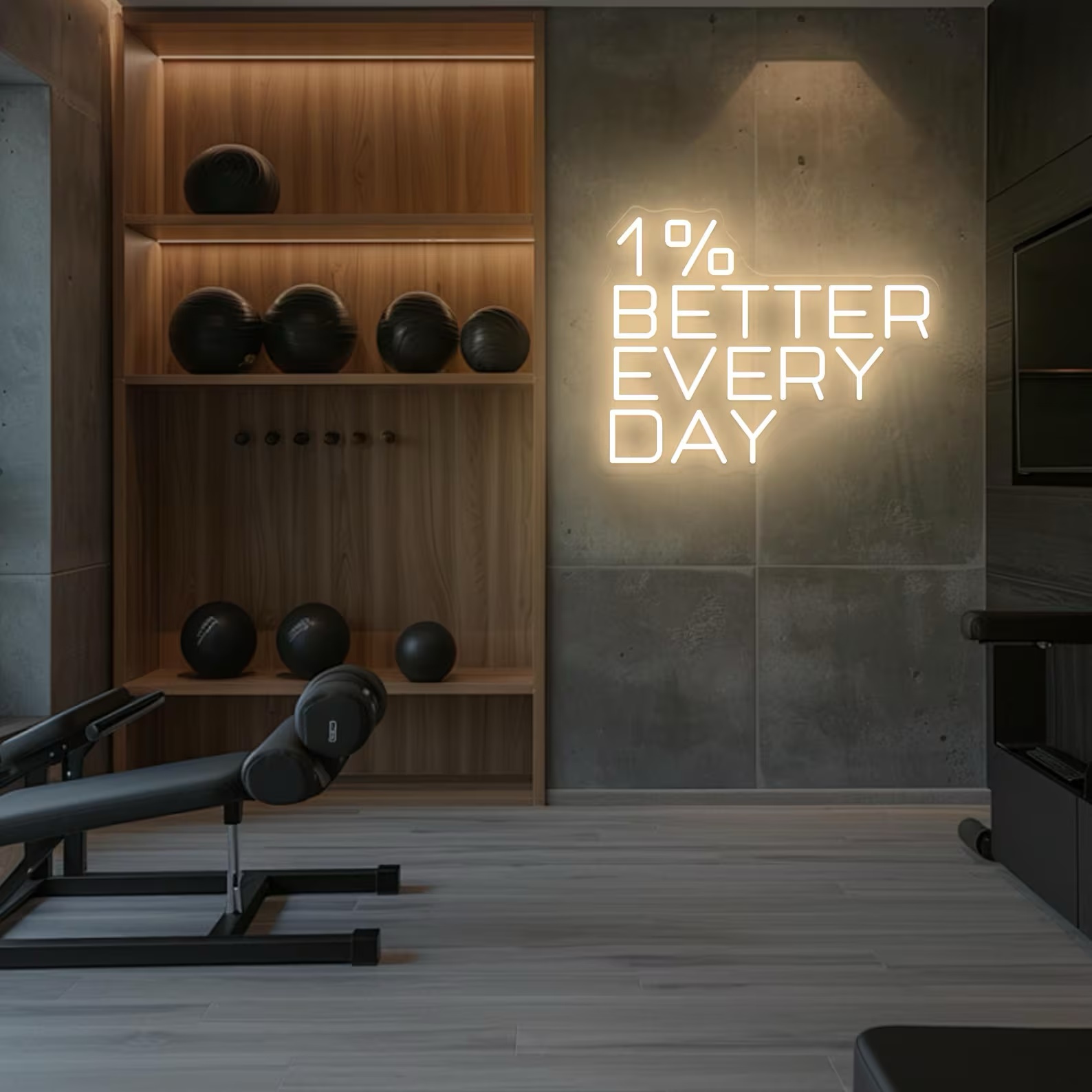 1% Besser Jeden Tag Neonschild – Home Gym Neon Sign Bewertung und Preis