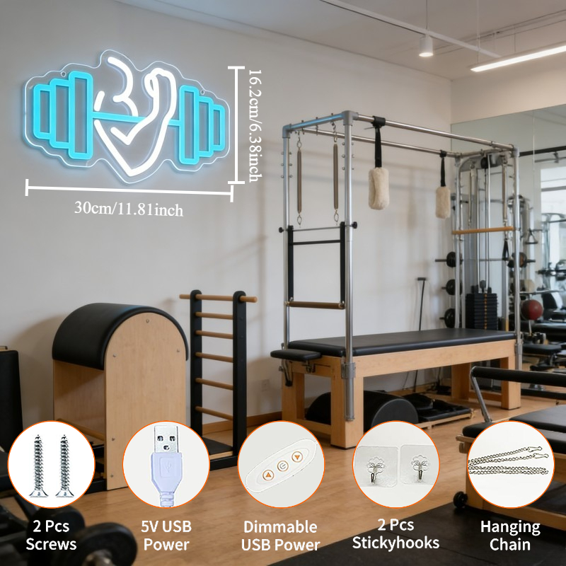 Bizeps-Hantel Neon-Schild LED- – Home Gym Neon Sign Bewertung und Preis